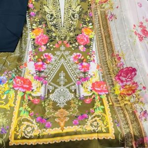 Karizma pure cotton dress with siffon orna